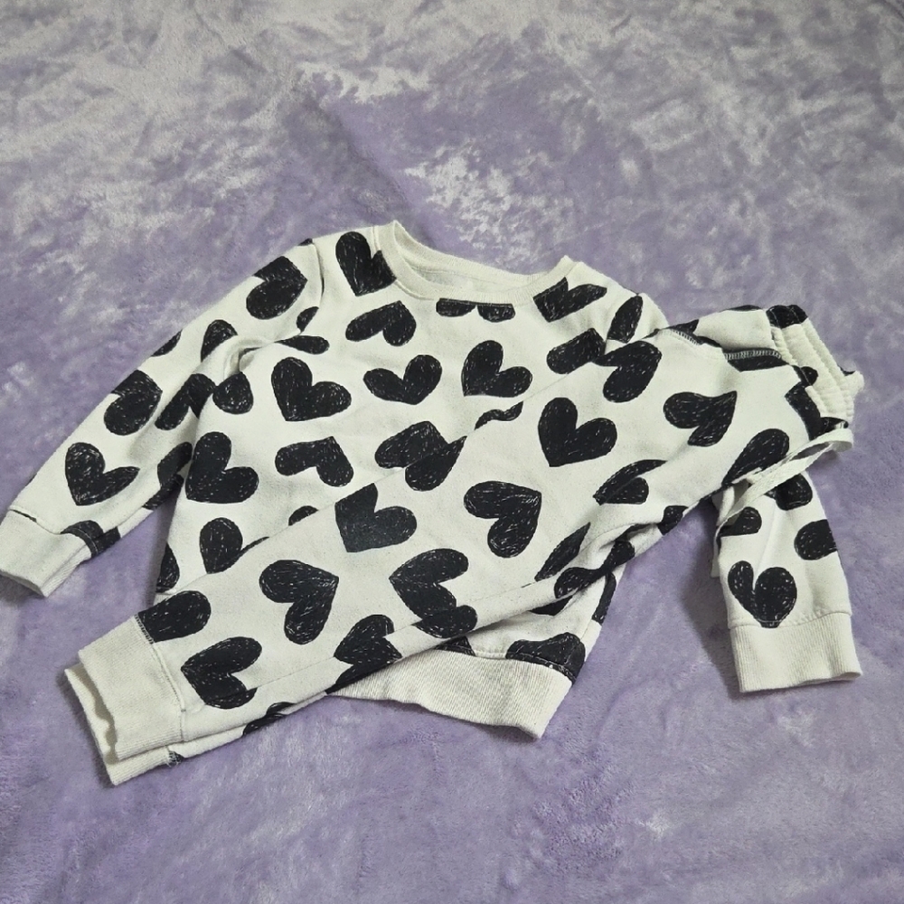Cat & Jack Heart Print Sweater and Pants Set